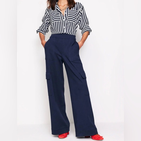 Boden Pants - Boden Ponte Twill Navy Pull-On Trousers Sz 12